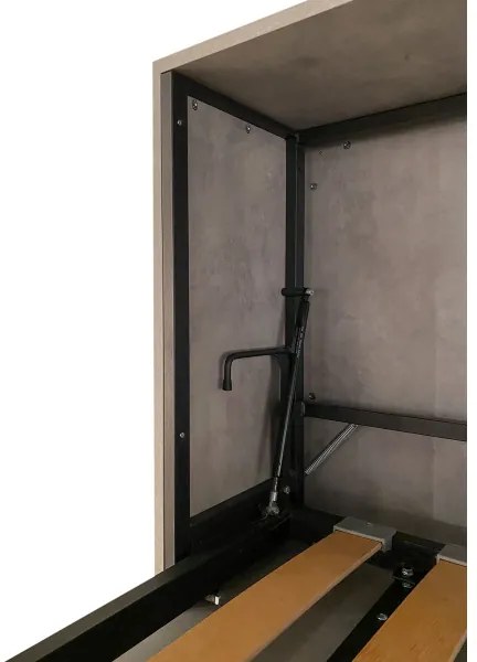 Letto a scomparsa orizzontale - KANDO singolo Bianco Frassino