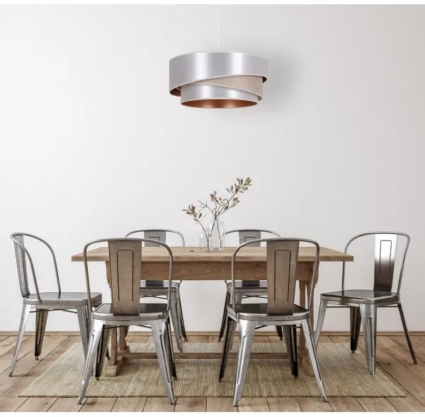 Duolla - Lampadario a sospensione con filo KOBO 1xE27/15W/230V diametro 45 cm argento/oro