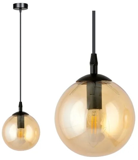 Lampadario a sospensione con filo COSMO 1xE14/10W/230V diametro 14 cm nero/beige