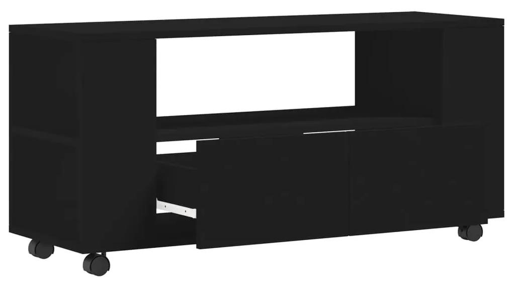 Mobile Porta TV Nero 102x34,5x43 cm in Legno Multistrato
