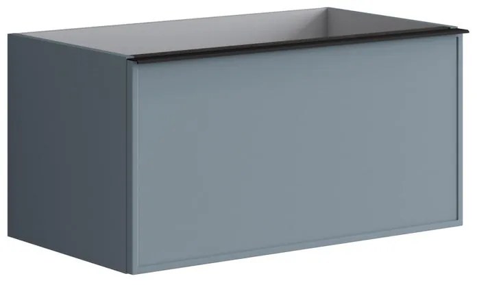 Mobile da bagno sotto lavabo Pixel frame indaco L 80 x H 40 x P 45.5 cm 2 cassetti, lavabo non incluso