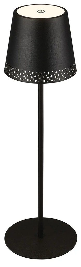 Lampada Da Tavolo Moderna Kiki Metallo Nero Led Integrato 2,6W 3000K Ip44