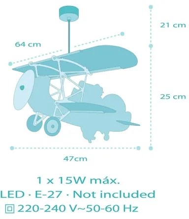 Dalber 54542 - Lampadario bambini LITTLE CROCODILE 1xE27/15W/230V