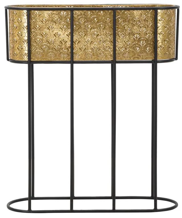 Portavasi Ovale in Metallo - 60x20x70 cm Elegante