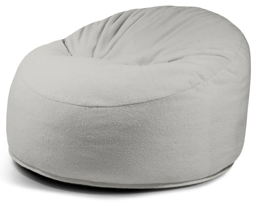 Puof a sacco grigio chiaro con rivestimento in bouclé Om 110 – SLOWDOWN