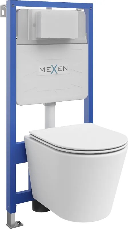 Mexen set da incasso WC struttura Fenix Slim con vaso WC Rico e sedile a chiusura rallentata, bianco opaco - 61030724001