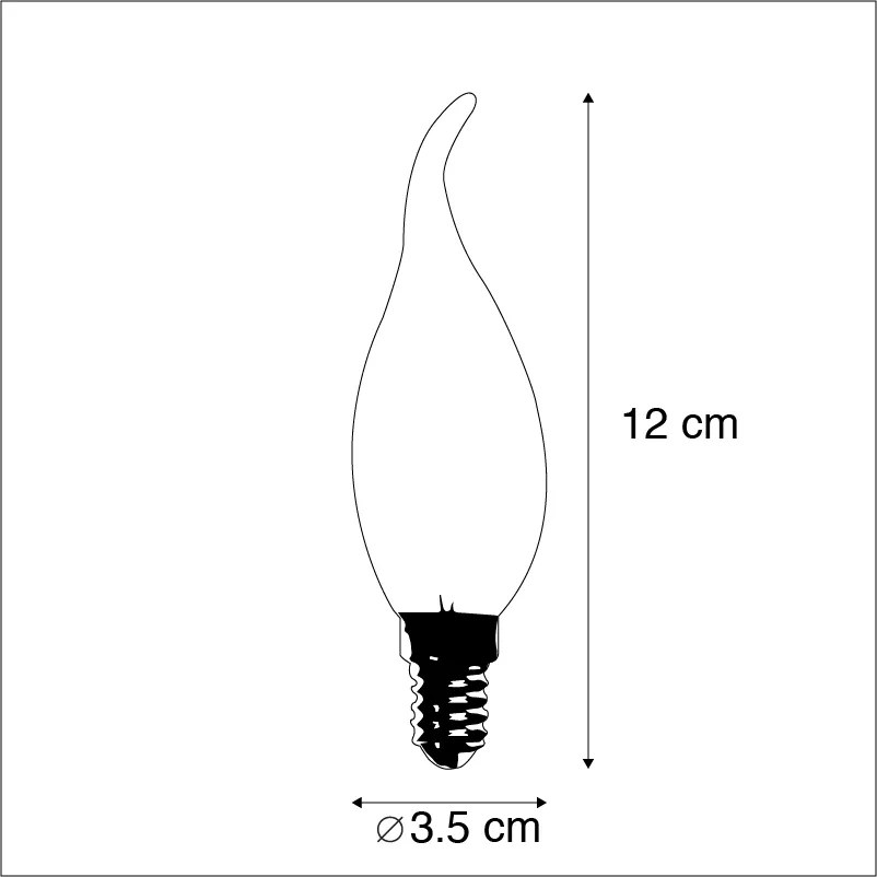 Set di 5 Lampadine LED a filamento a candela E14 dimmerabili 250lm 2700K