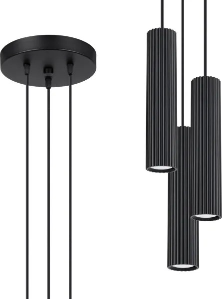 Brilagi - Lampadario a sospensione con cavo CRESTO 3xGU10/10W/230V nero