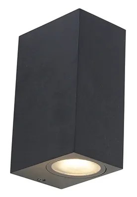 Set di 3 Lampade da Parete Smart Nere a 2 Luci IP44 - Baleno