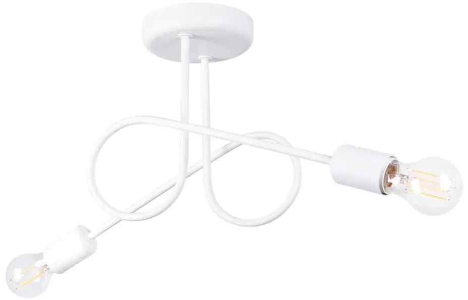 Sollux SL.1471 - Lampadario a plafone LOOP 2xE27/15W/230V bianco