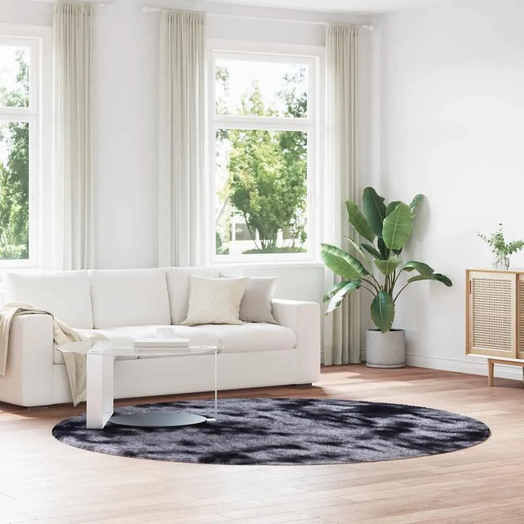 Tappeto Shaggy A Pelo Lungo Navarra Grigio Scuro 240x240 Cm /