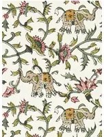 Clarke & Clarke Carta da parati Hathi - Sage/ Blush