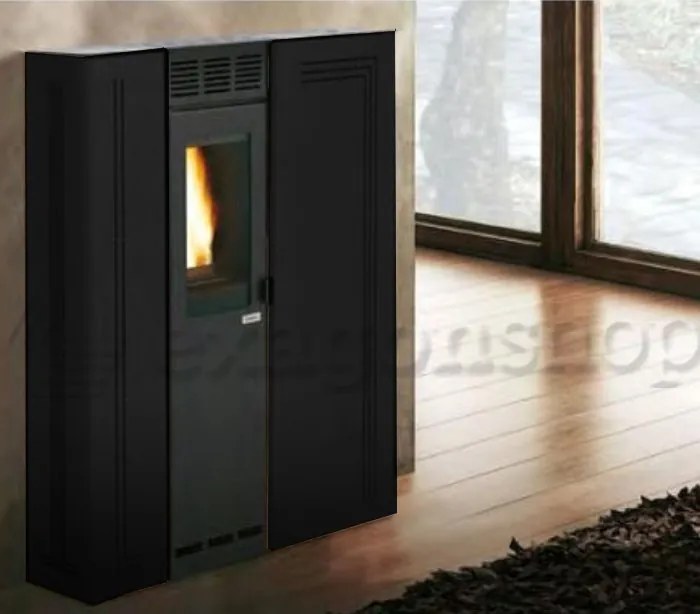 Royal Gigliola Air 80 Stufa A Pellet Ad Aria 7 Kw Serbatoio 15 kg 89x25x105 Cm In Acciaio Nero