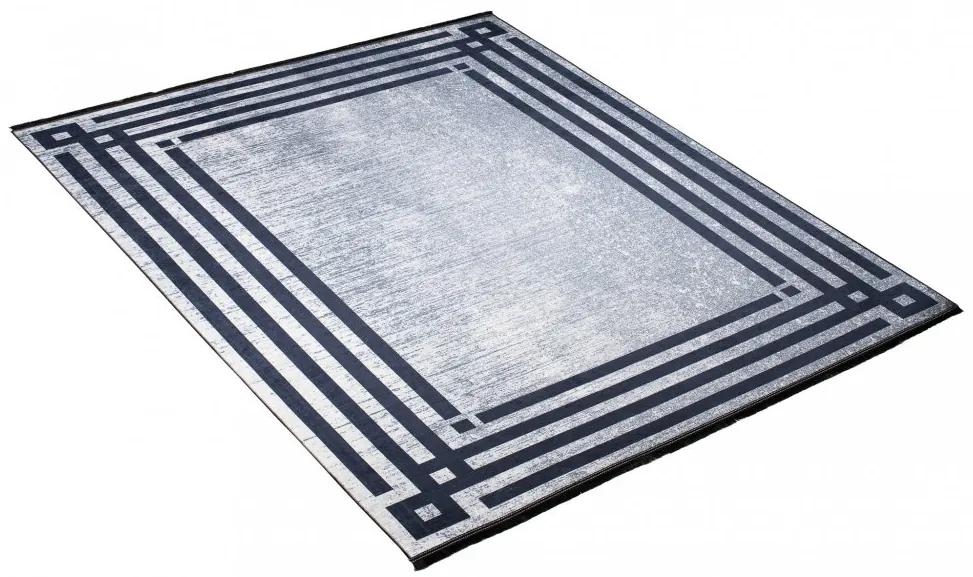 Tappeto di tendenza grigio con finitura antiscivolo e motivo geometrico Larghezza: 120 cm | Lunghezza: 170 cm