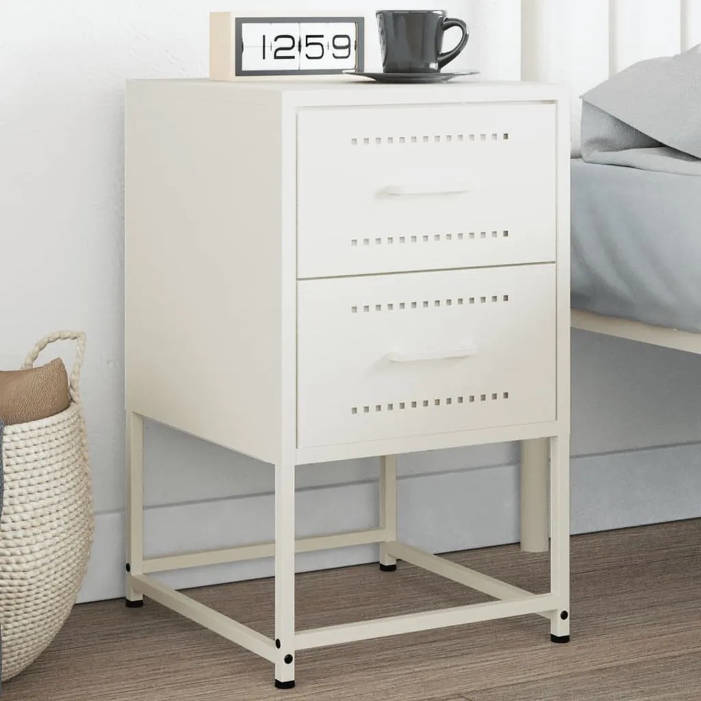 Comodino Bianco 36x39x60,5 Cm İn Acciaio /