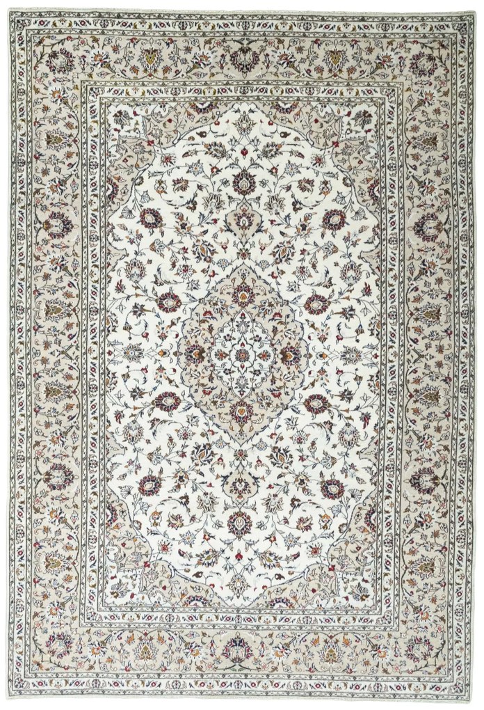 Kashan Tappeto 210 x 300 Beige (Iran) Annodato A Mano