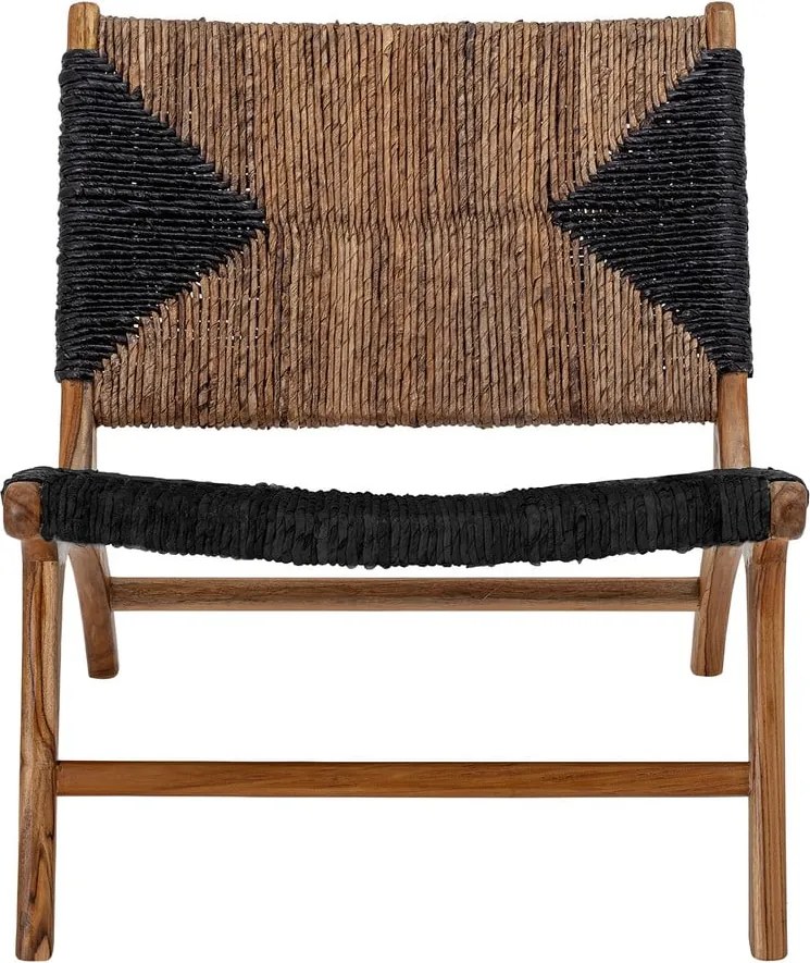 Poltrona nero-marrone con intreccio Grant - Bloomingville