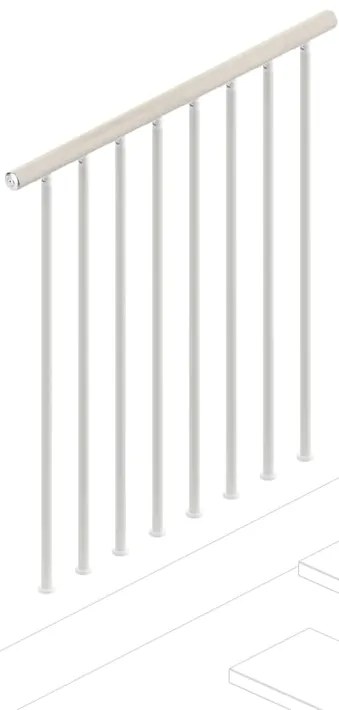 Balaustra in kit IRIS Superiore in acciaio e legno bianco L 102 cm