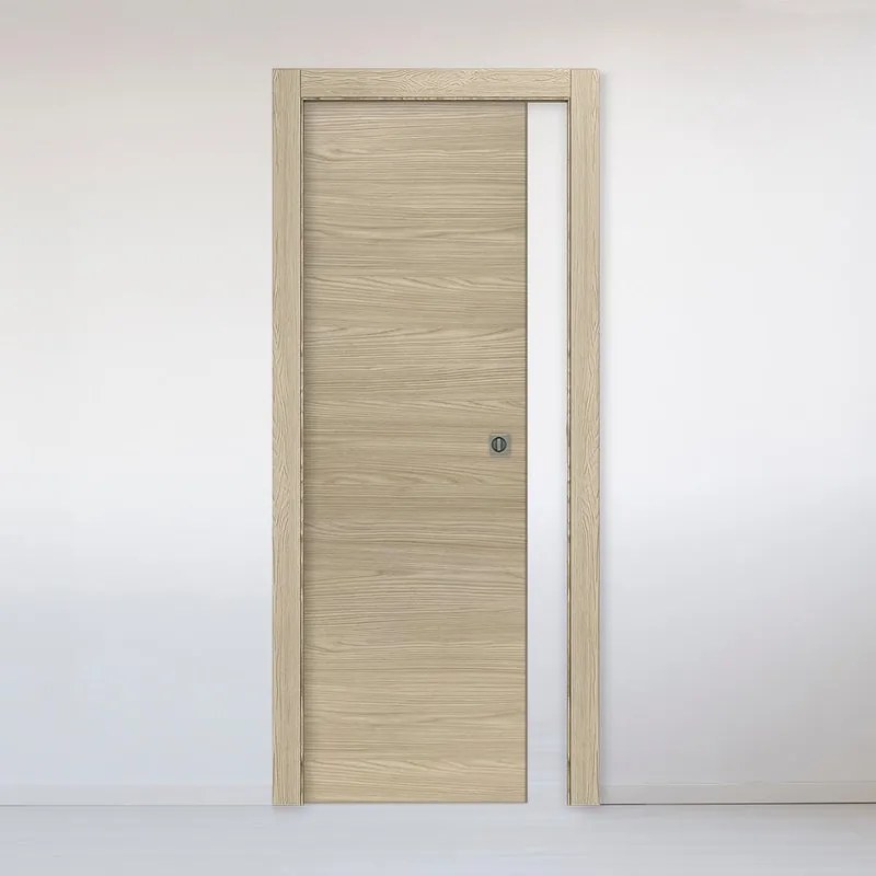 Porta scorrevole in legno, L 70 x H 210 cm, rovere, apertura reversibile OXFORD MIELE