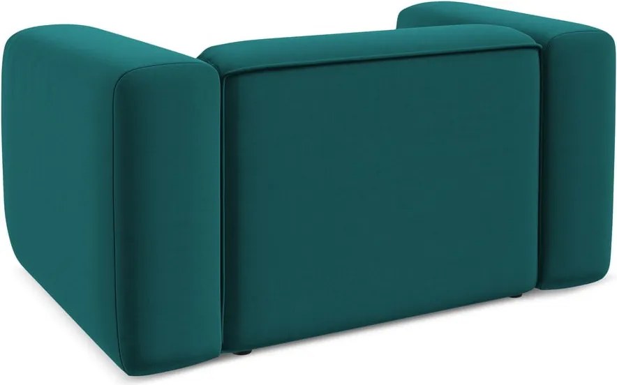 Poltrona turchese con rivestimento in velluto Ekahi – Makamii