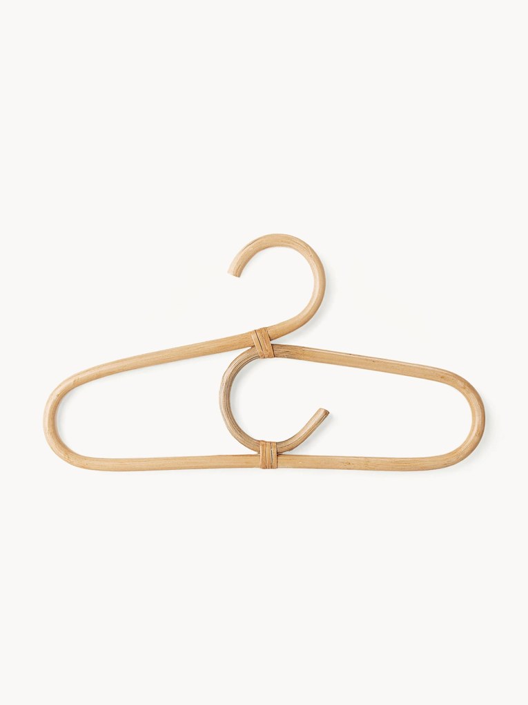 Set di 4 appendiabiti in rattan Aranya