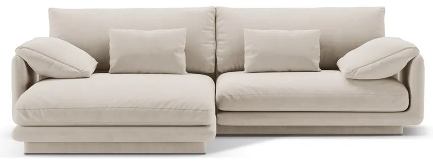 Divano angolare bianco (con penisola a sinistra/con chaise lounge) con rivestimento in velluto Torino – Micadoni