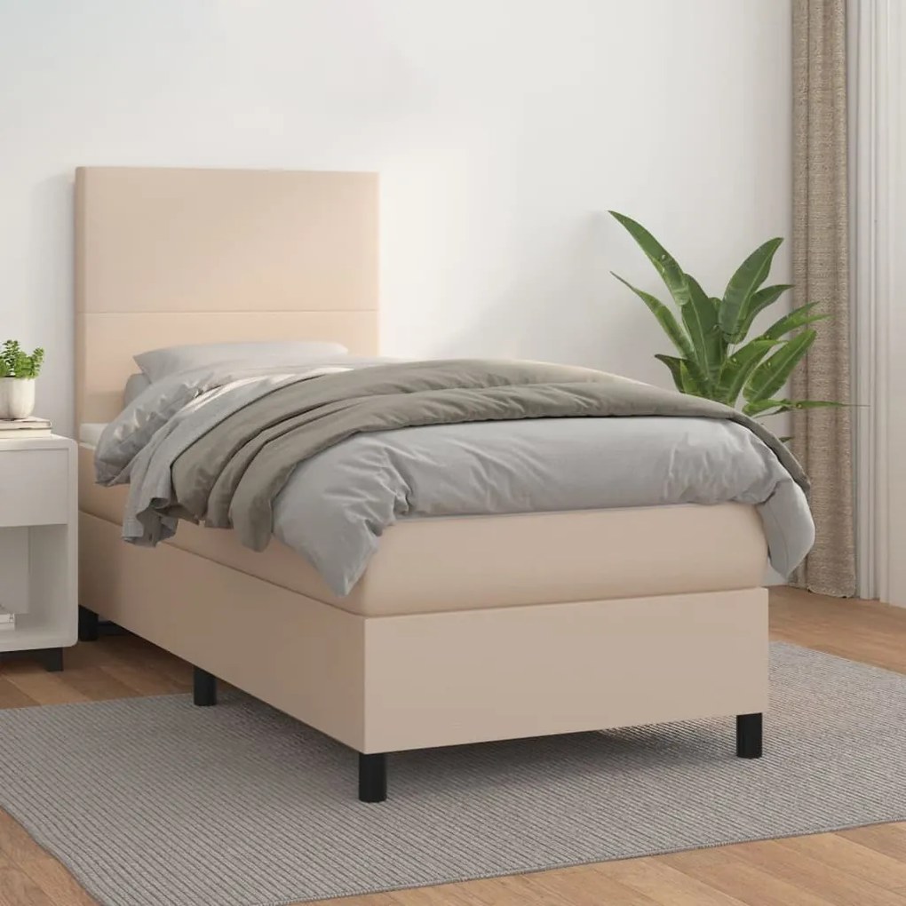 Giroletto a molle con materasso cappuccino 90x190 cm similpelle