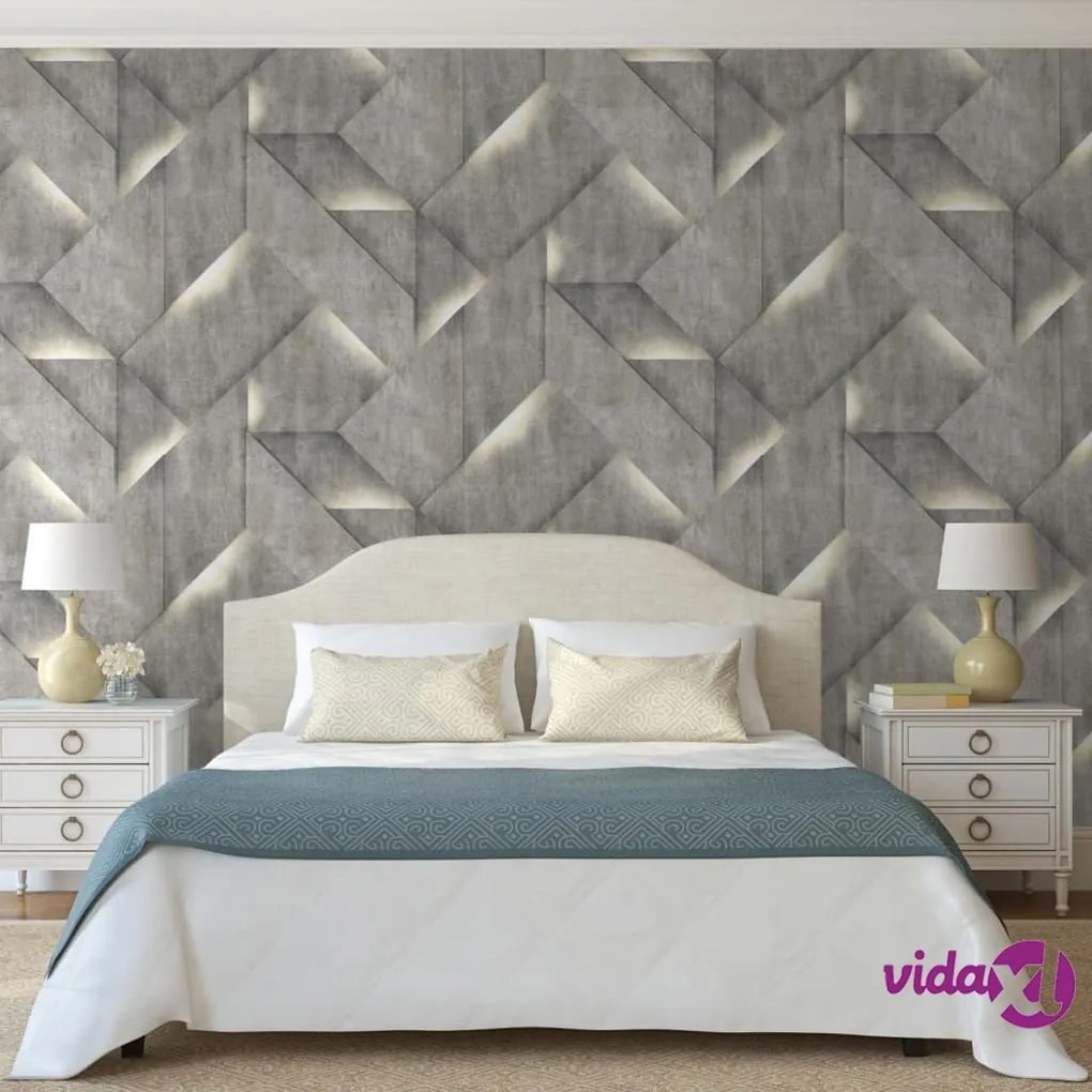 DUTCH WALLCOVERINGS Carta da Parati Onyx Grigio Scuro