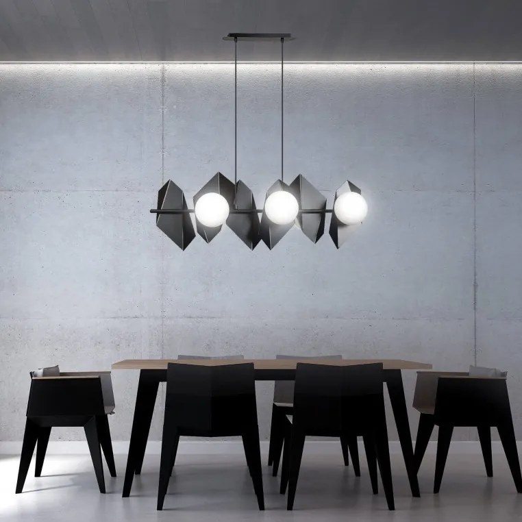 Lampadario a Sospensione DRIFTON 6 BLACK e WHITE Colore Nero