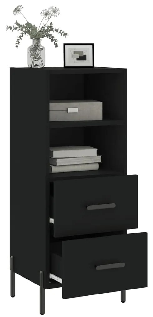 Credenza nero 34,5x34x90 cm in legno multistrato