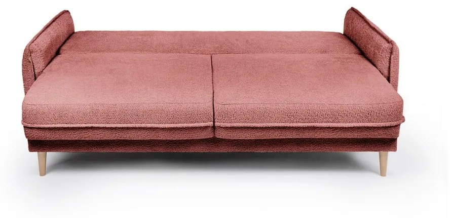 Divano letto rosso in tessuto bouclé 215 cm Patti - Bonami Selection