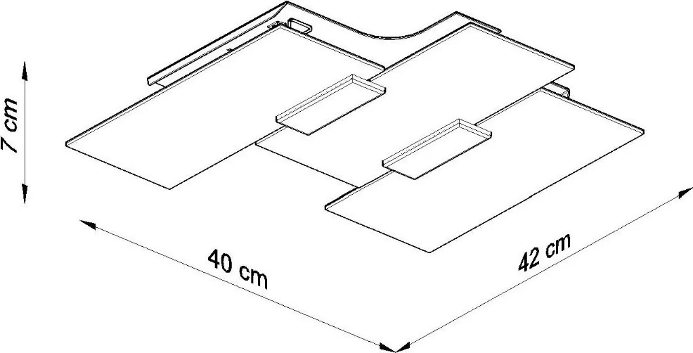 Plafoniera da Soffitto 3xE27 FABIANO in Acciaio e Vetro