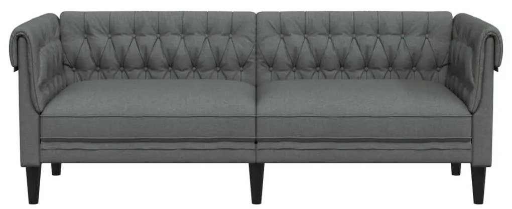 Divano chesterfield a 3 posti grigio scuro in tessuto
