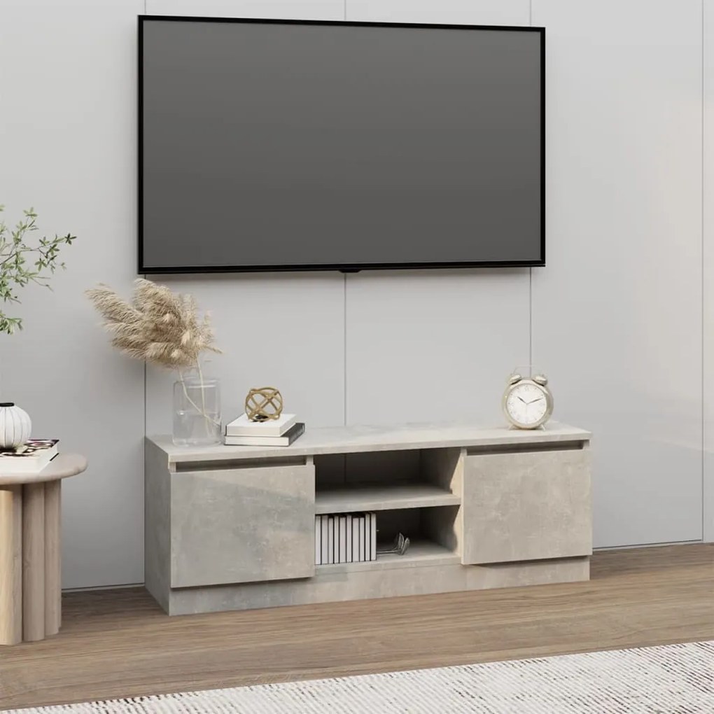 Mobile Porta Tv Con Anta Grigio Cemento 102x30x36 Cm /
