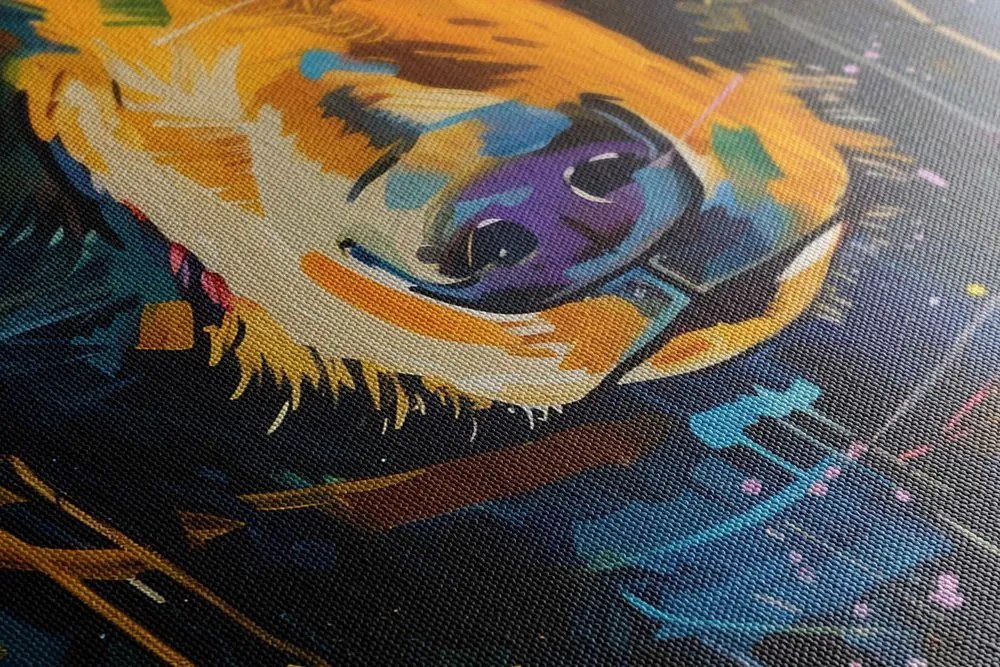 Stampa su tela – Orso con imitazione di pittura