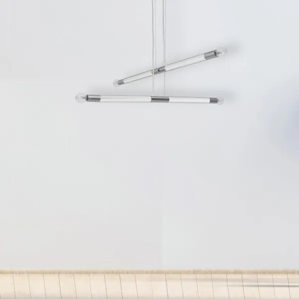 Lampadario su fune BASTONE WHITE 4xE14/40W/230V