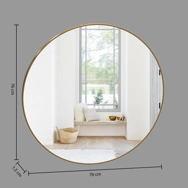 Atmosphera - Specchio da parete ALICE diametro 76 cm oro