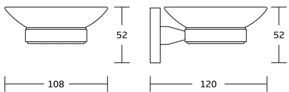 Aqualine - Portasapone a parete SAMBA bianco latte vetro/opaco nero