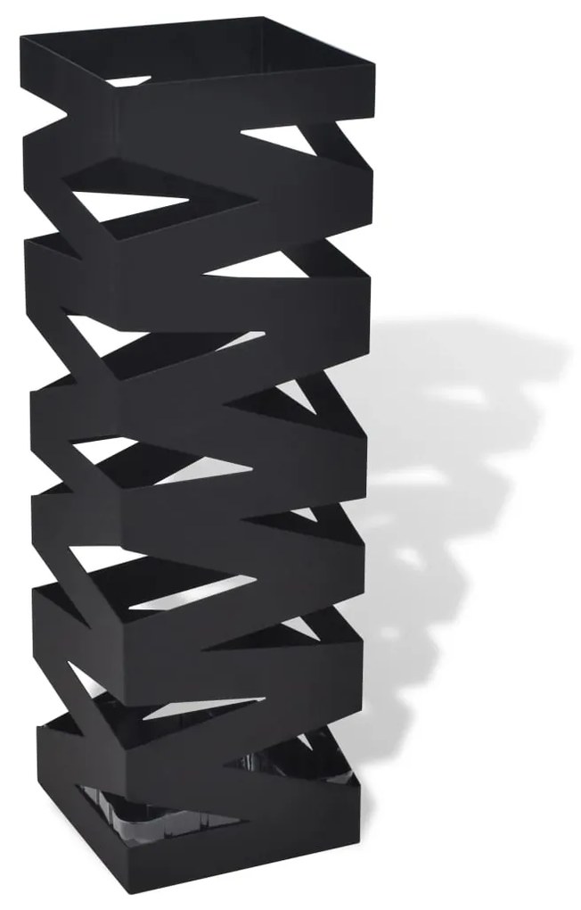 Portaombrelli Bastoni Passeggio Quadrato Acciaio 48,5 Cm Nero /