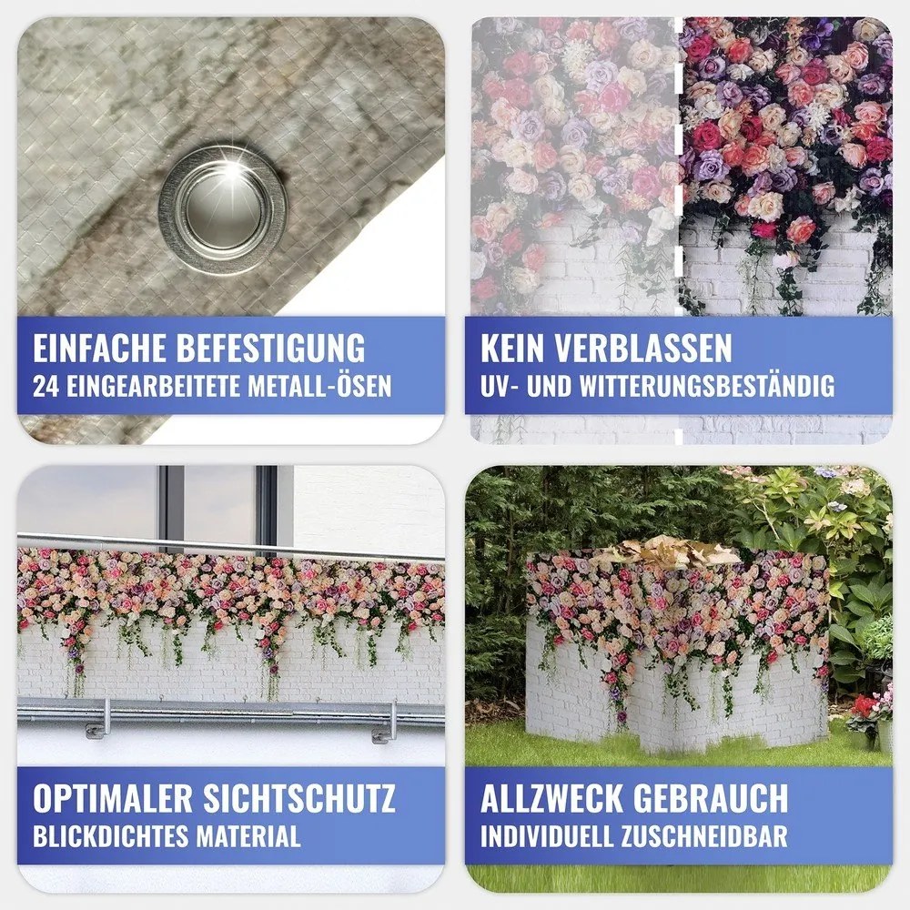 Schermo da balcone 500x85 cm Roses - Maximex