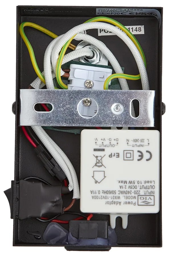 Lampada da parete moderna nera con bronzo scuro regolabile con USB-C - Croft