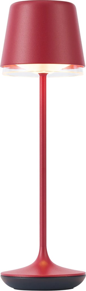 Lampada da tavolo rossa con LED IP65 ricaricabile con stazione di ricarica - Treble