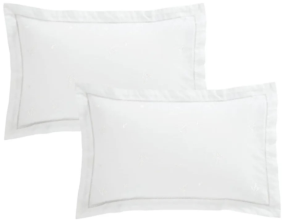 Federa per cuscino in cotone 50x75 cm Lottie Floral Embroidery – Bianca