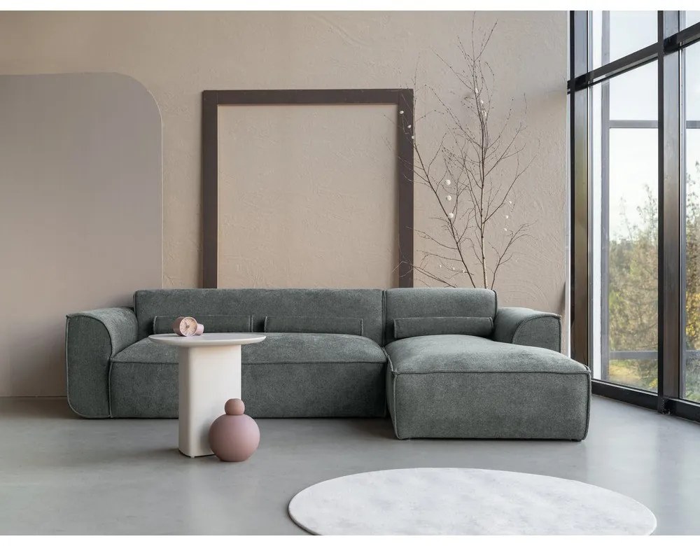 Divano angolare componibile verde (con penisola a destra) Flex Felix – Miuform