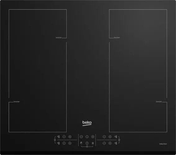 Beko - Piano Cottura a Induzione 60cm 4 Fuochi 7200w Nero - Hii64206f2mt