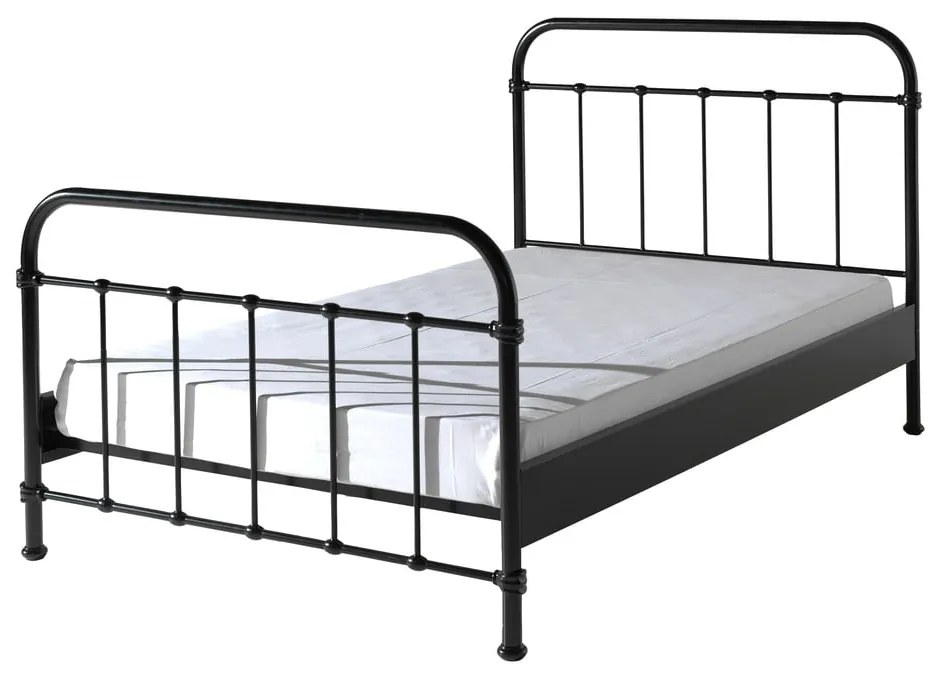 Letto per bambini in metallo nero, 120 x 200 cm New York - Vipack