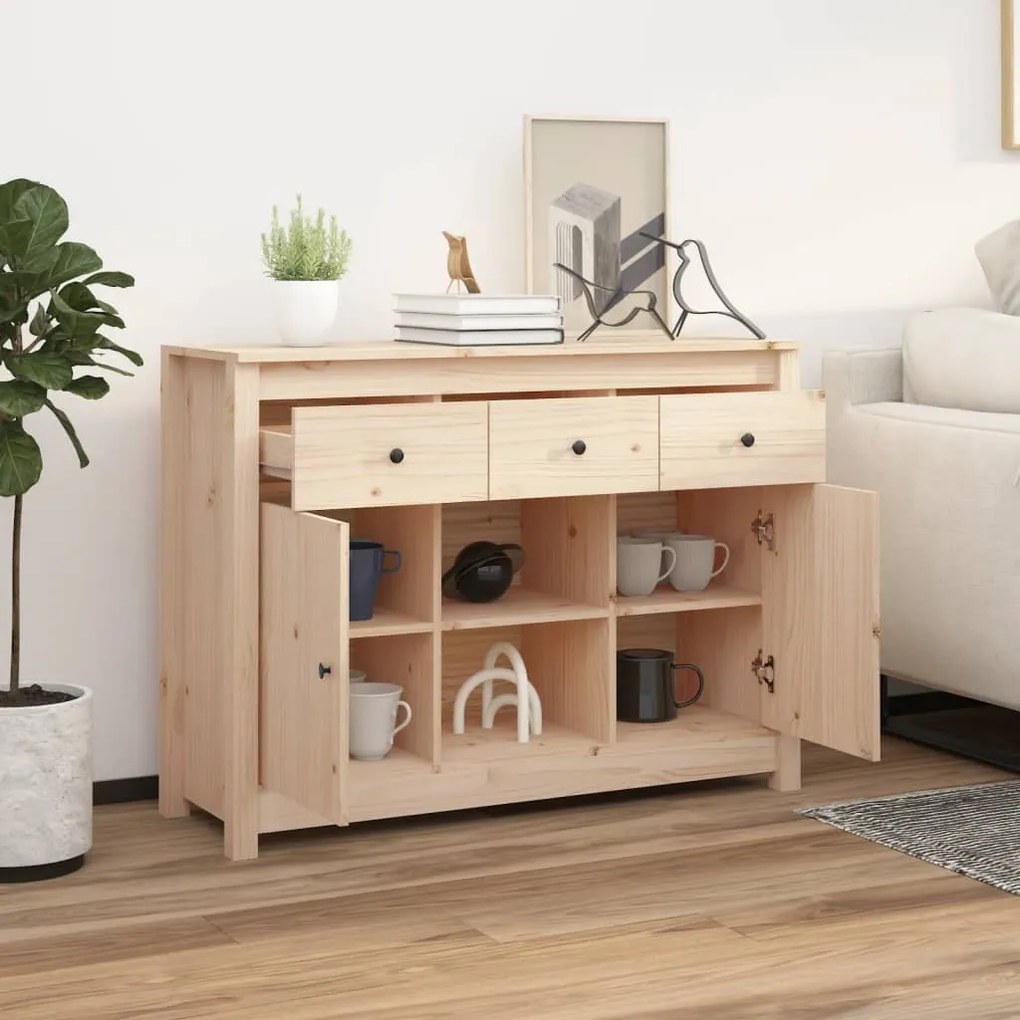 Credenza 100x35x74,5 cm in legno massello di pino