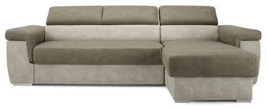 Divano letto angolare reversibile in nabuk 280 cm COMFORT Grigio e Tortora