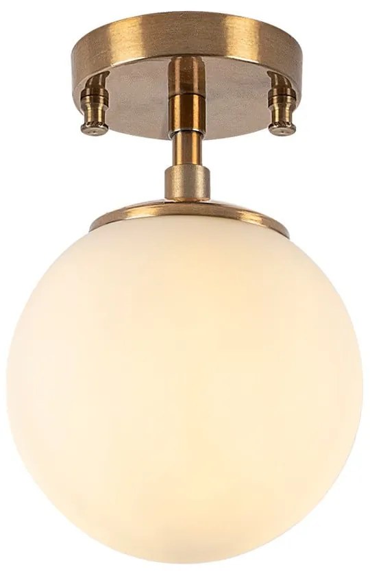 Plafoniera bianca/color ottone con paralume in vetro ø 15 cm Atmaca – Opviq lights