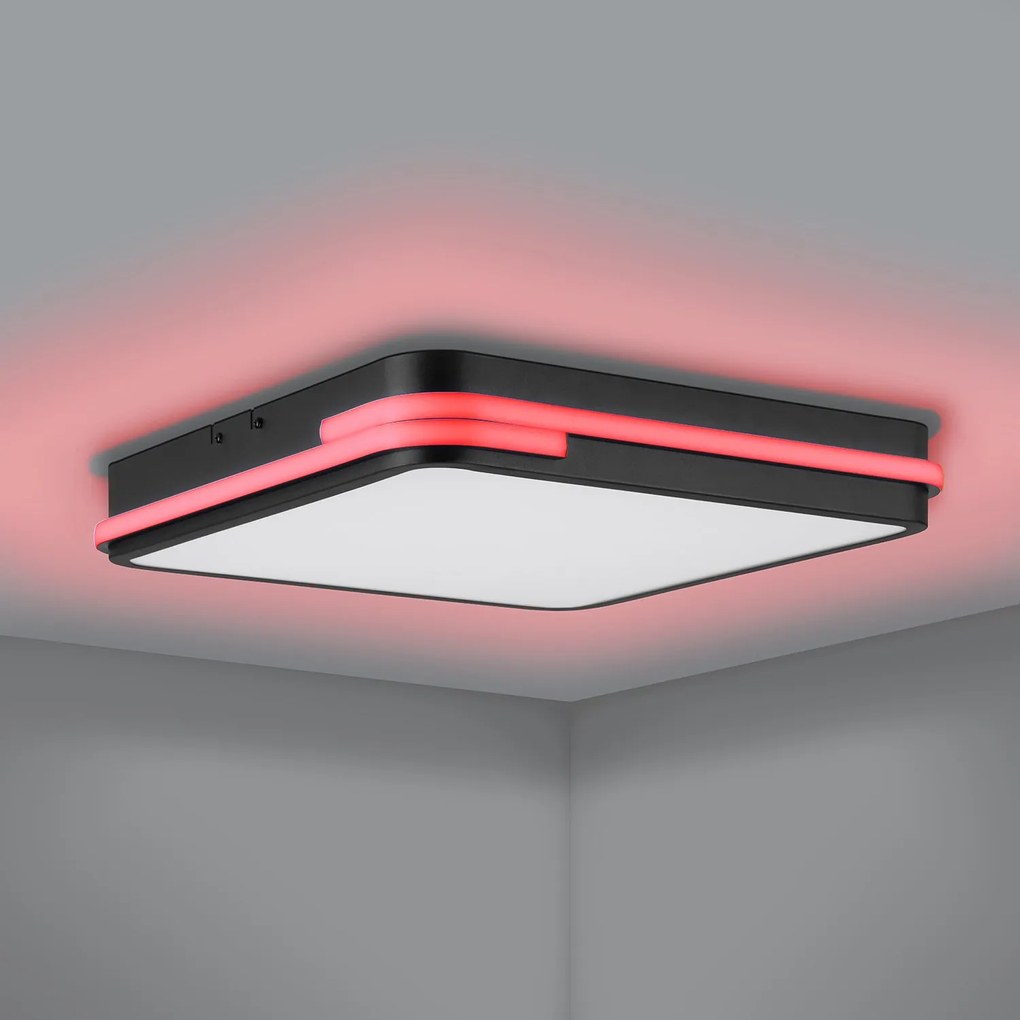 Plafoniera Moderna Genovese-Z Alluminio Nero Luce Led Integrato 22W